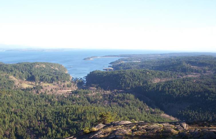 Chinese Mountains - View of Rebecca Spit from the South Peak