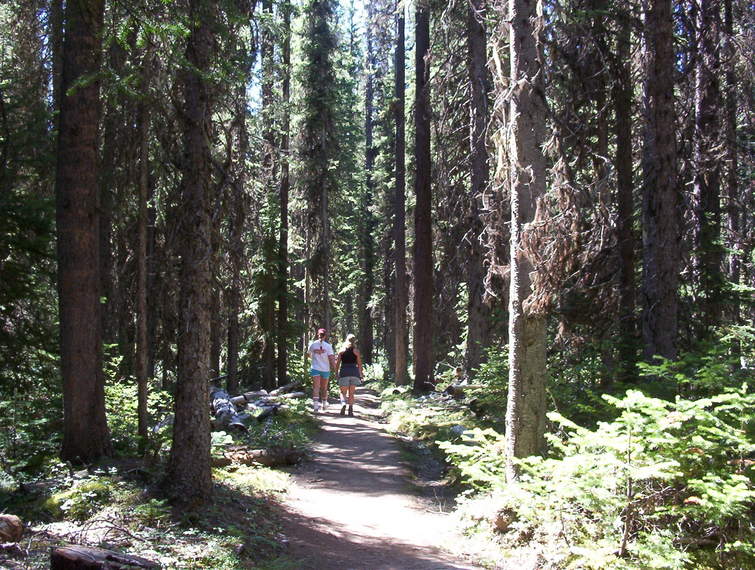 Robyn and Mom wandering down the trail